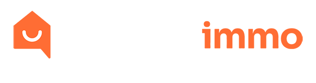 Logo Bonnissimmo écrit en blanc et orange avec une baseline La formation du professionnel de l'immobilier