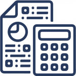 Dessin d'une feuille avec des graphiques et une calculatrice